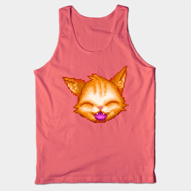 HappyCat Pixel Art Tank Top by StickSicky